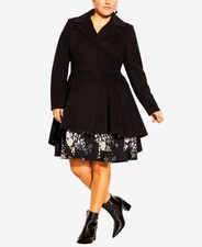 Trendy Plus Size High Low Frill Coat