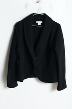 Cambridge Dry Goods Womens Pure Wool Blazer Jacket - Black - Size L Large (j40)