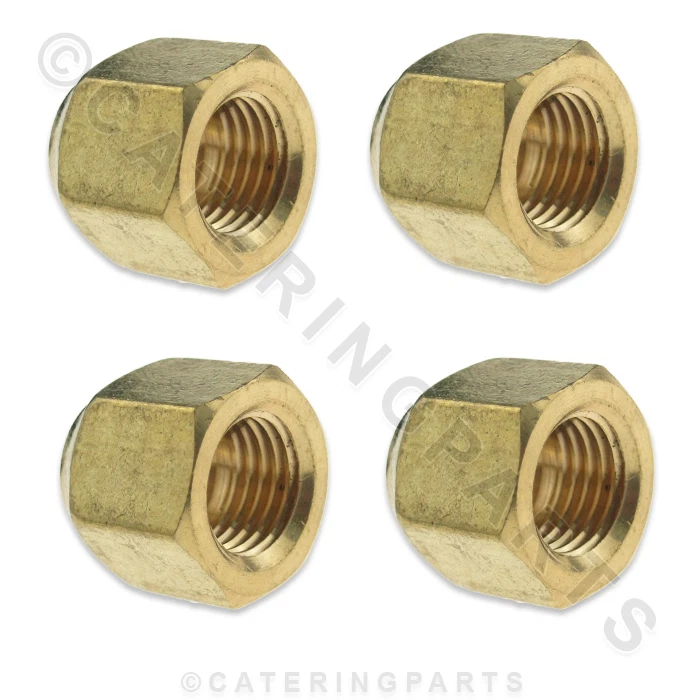 CATERING PARTS 4er-PACK 1/4 ZOLL KURZE FLARE MUTTER FÜR KÜHLUNGSROHRE KUPFERSCHLAUCH TROCKNERROHR