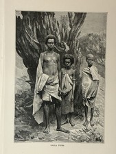1888 Oromo Galla People Ethiopia Original Antique Print