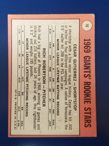 Tarjetas de béisbol Topps 1969 completa tu conjunto que elijas #1 - 160 grado bajo - Imagen 29 de 227