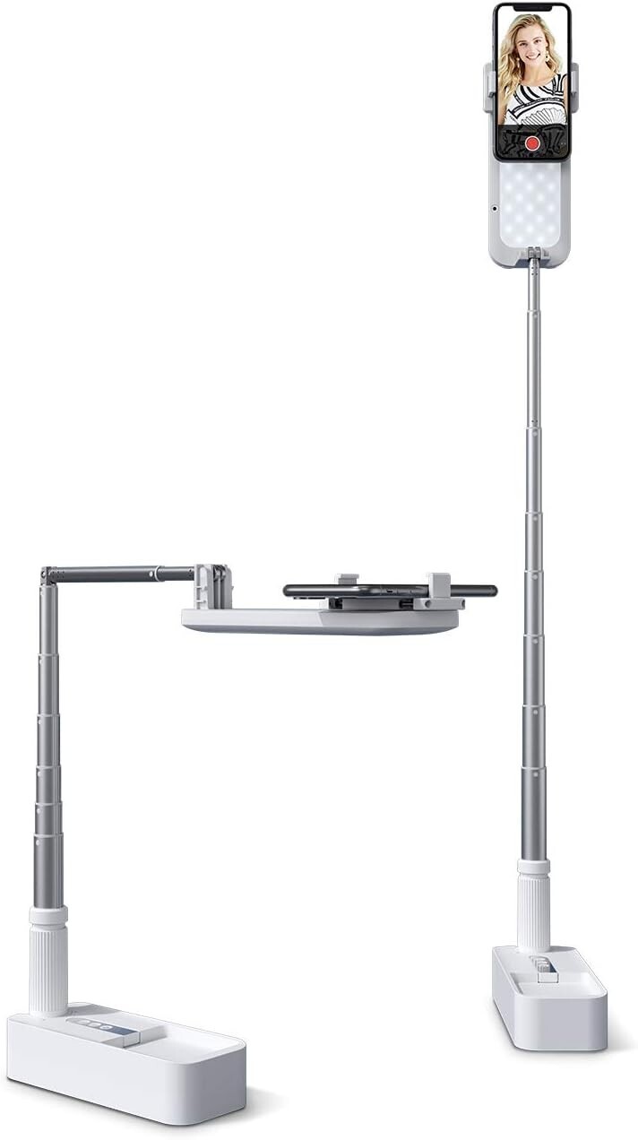 Extendable 360° Selfie Stand with 7 Brightness LED Light - Perfect for Streaming