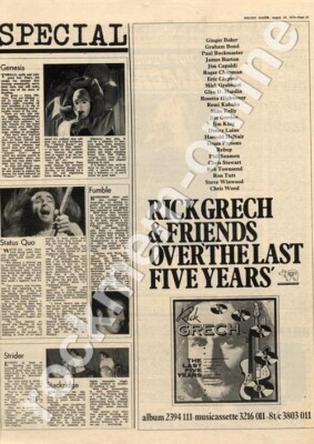 Rick Grech Ginger Baker Graham Bond S Winwood Eric Clapton MM3 LP advert 1973