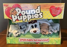 VTG 1995 GALOOB POUND PUPPIES MOMMY AND 5 PUPPIES W Birth Certificate NIB SEALED