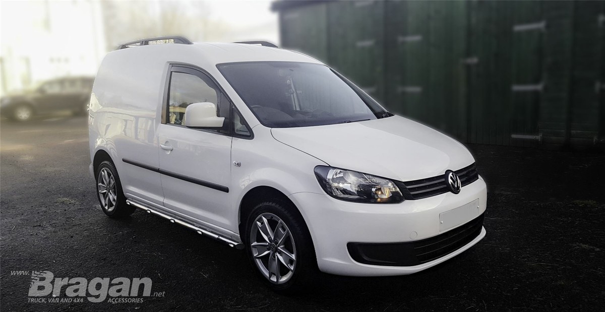 Side Bars + White LEDs To Fit Volkswagen Caddy Maxi LWB 04 - 10