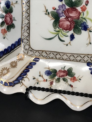 Dominie's Collection Hand Painted 8" x 11” Decorative Floral Bowl Gold Trim - Picture 6 of 7