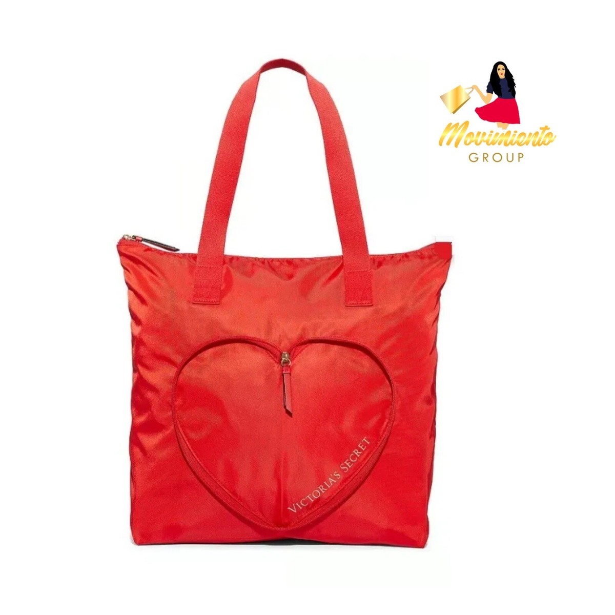 Victoria's Secret Valentine's Day Red HEART Packable Tote Bag