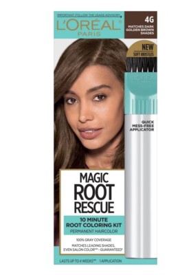 L'Oreal Paris Magic Root Rescue 10 Minute Hair Color #4GDark Brown Shades (2pkg)