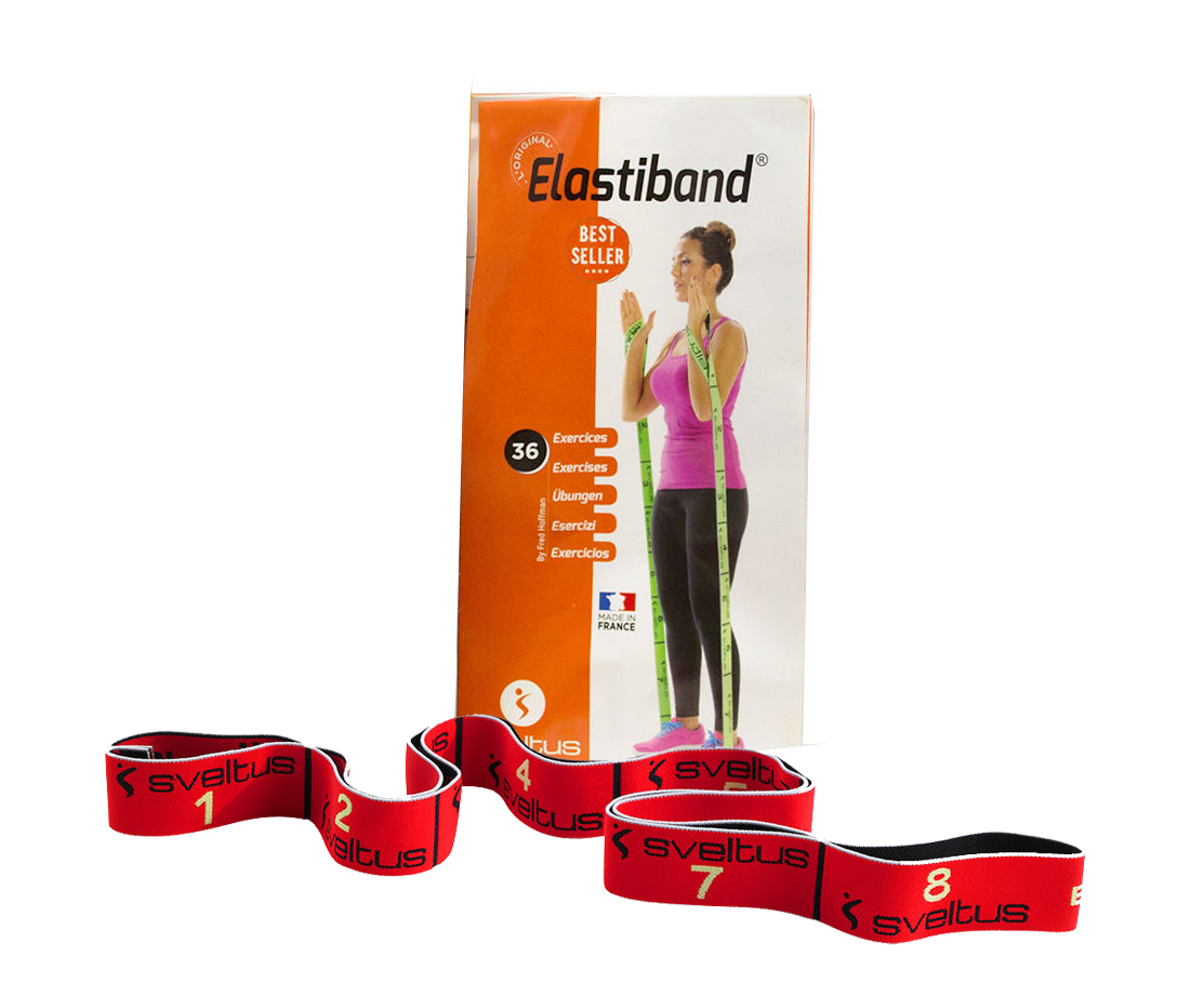Sveltus Elastiband Gymnastik Fitness Band Original Rot 10kg und Übungsposter