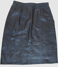 Forenza Vintage Leather Skirt Size 8 Black Women's A-line Lined