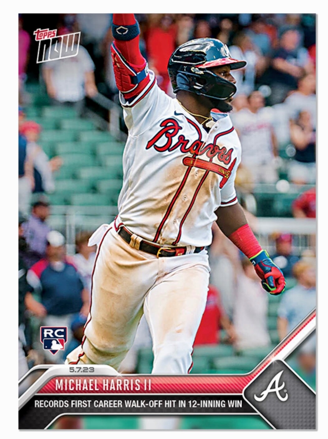 2023 TOPPS NOW 245 MICHAEL HARRIS II BRAVES RC FIRST CAREER WALK OFF