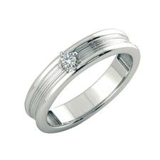 0.11 Ct Round Cut Natural Diamond Engagement Wedding Men's Band 14k White Gold A