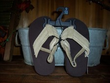 WONDER NATION BOY TODDLER FLIP FLOPS SHOES SIZE 5-6 BROWN CASULA BEACH VACATION