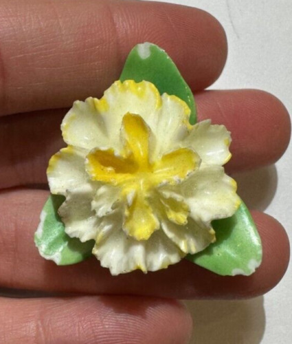 Vintage Adderley Floral Painted Bone China Yellow… - image 1