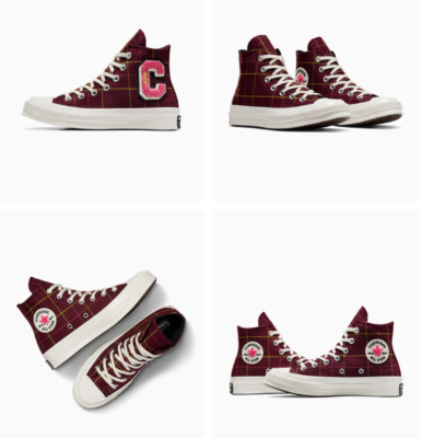 靴 Converse All Star US7.5 Size 7.5 - Converse Chuck 70 High Plaid - Deep Bordeaux W for sale
