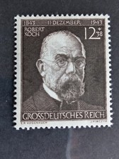 1944 Germany Deutsches Reich Birth Cent Robert Koch 12pf+48pf SG#852 MH(*)