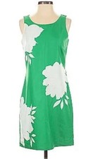 BANANA REPUBLIC Green Floral Sleeveless SHEATH DRESS WOMEN'S SIZE 4