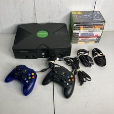 Microsoft Original Xbox Console Bundle 2 Controllers Games RIDDICK HAWK STAR WAR