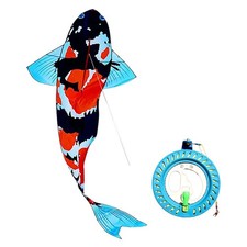 Koi Fish Large Kite Chinese Style Big Flying Toy for Grassland Garden Kids