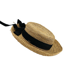 Scala Collection Women’s Sun Hat One Size Tan Black Bow Band Classic Beach Shade