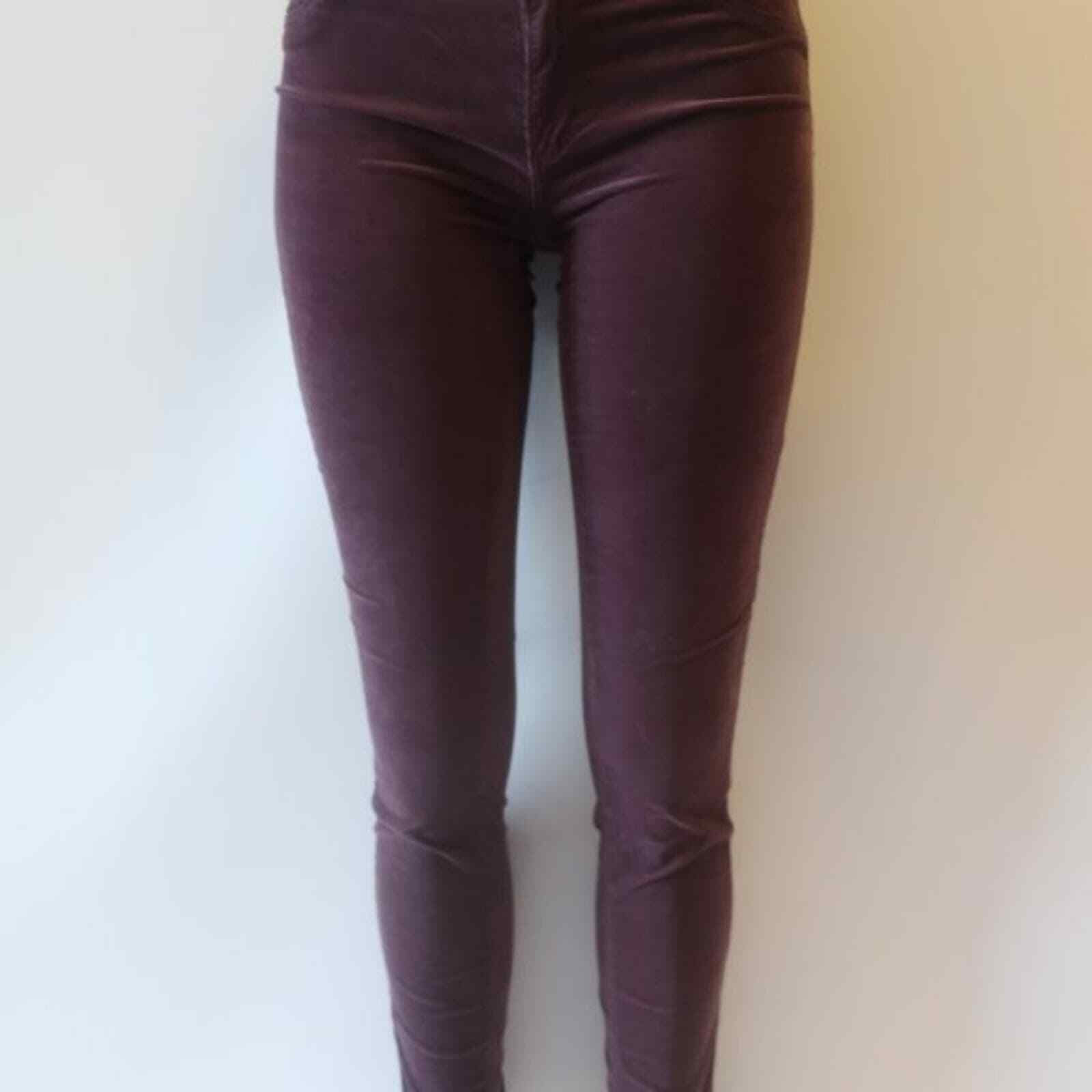 AG Adriano Goldschmied Burgundy Corduroy Legging Super Skinny Stretch Jeans 26 thumbnail 7