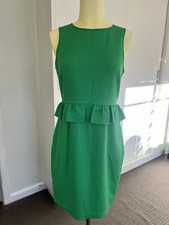 Country Road Dress 6 Green Slight Peplum Pencil Party Cocktail Sleeveless