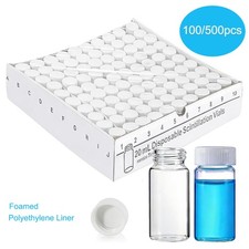 20mL Borosilicate Glass Vials 100/500 PCS with 22-400 PE Liners for Lab School