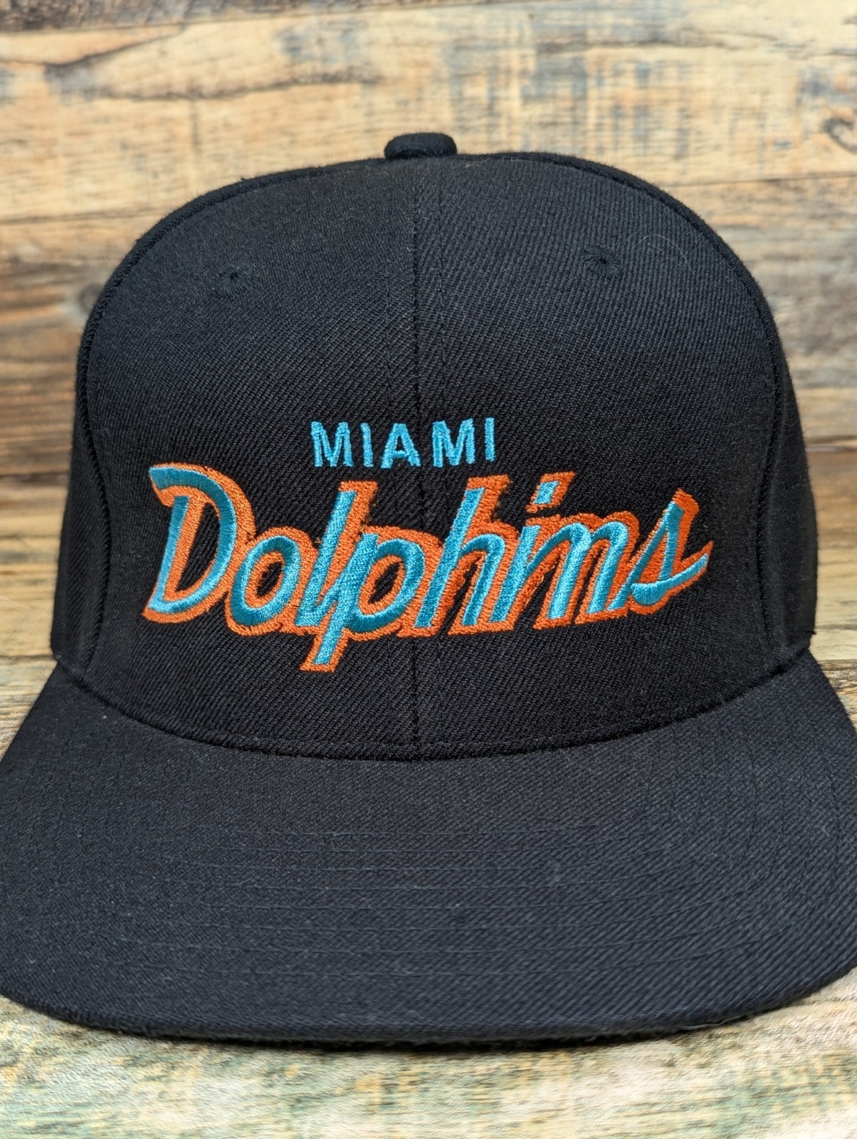 Miami Dolphins Script Black Snapback Hat Cap Unbr… - image 2