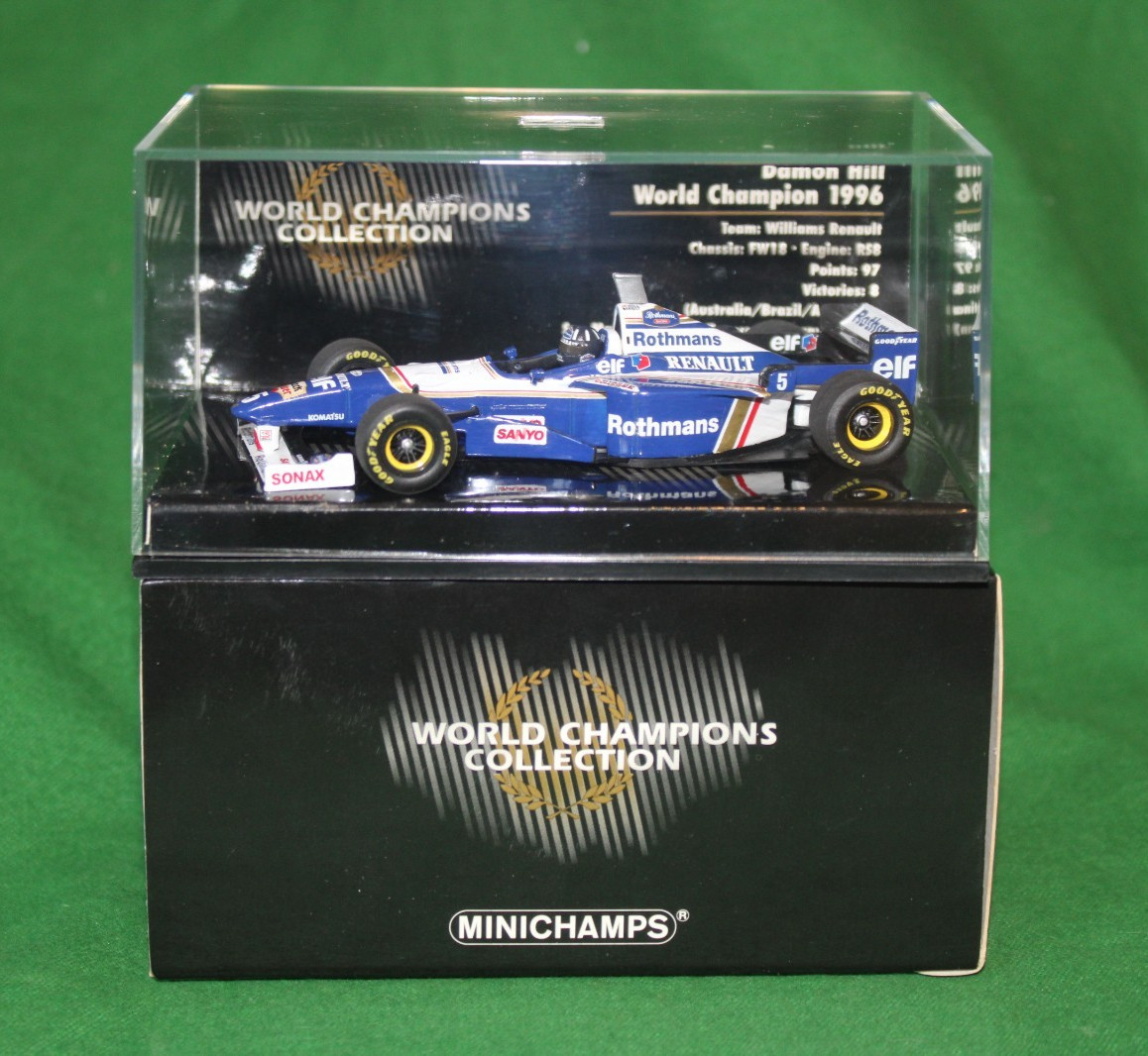 MINICHAMPS F1 D HILL WORLD CHAMPIONS COLLECTION WILLIAMS RENAULT FW18 1996 1/43