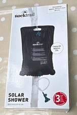Rocktrail Solar Shower 25L Black PVC Camping Bag, Portable Hanging, 1.2m Hose