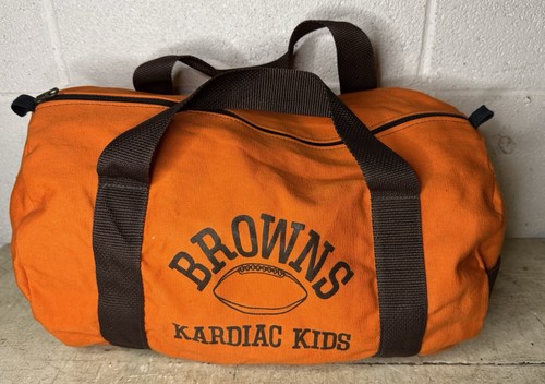 Vintage Cleveland Browns Football Kardiac Kids Gym Bag NFL Orange Duffle
