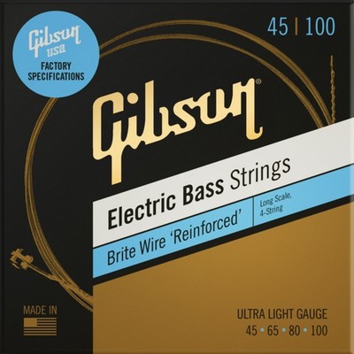 Gibson Brite Wire Electric Bass Strings Long Scale Ultra Light Gauge -
