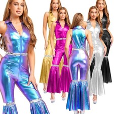 Women Romper Shiny Dancewear Festival Bodysuit Clubwear Jumpsuit Performance