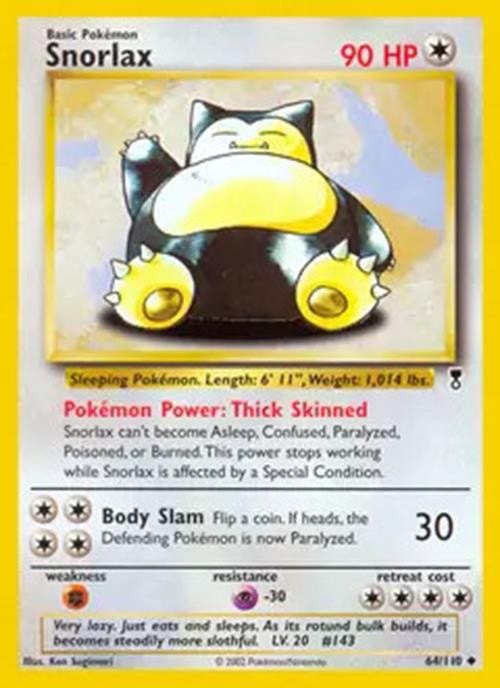 Snorlax - 64/110 - Pokemon Legendary Collection Rare Card NM