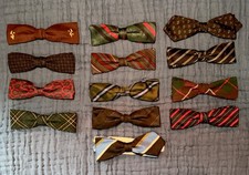 Lot of 11 Vintage Multi-Color Bow Ties Assorted Patterns  Colors Classic Style