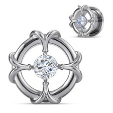 COOEAR Screw Back Stainless Steel Tunnels and Plugs, Geometric Lines with Cry...
