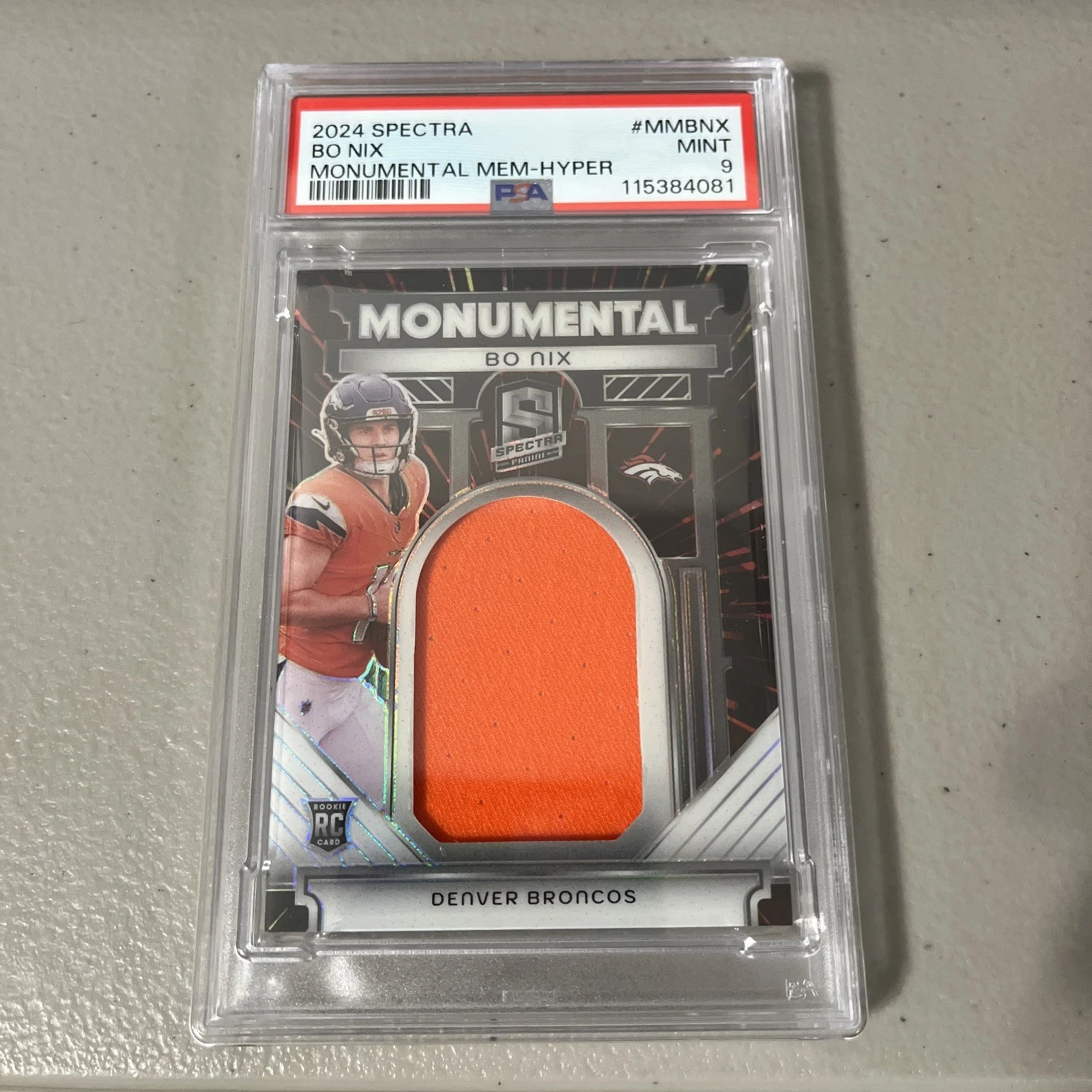 Bo Nix Panini Spectra Monumental Memorabilia #MMBNX Hyper