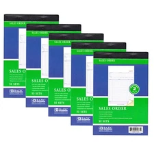 5 X Carbonless Sales Order Receipt Record Book 2 Part Duplicate