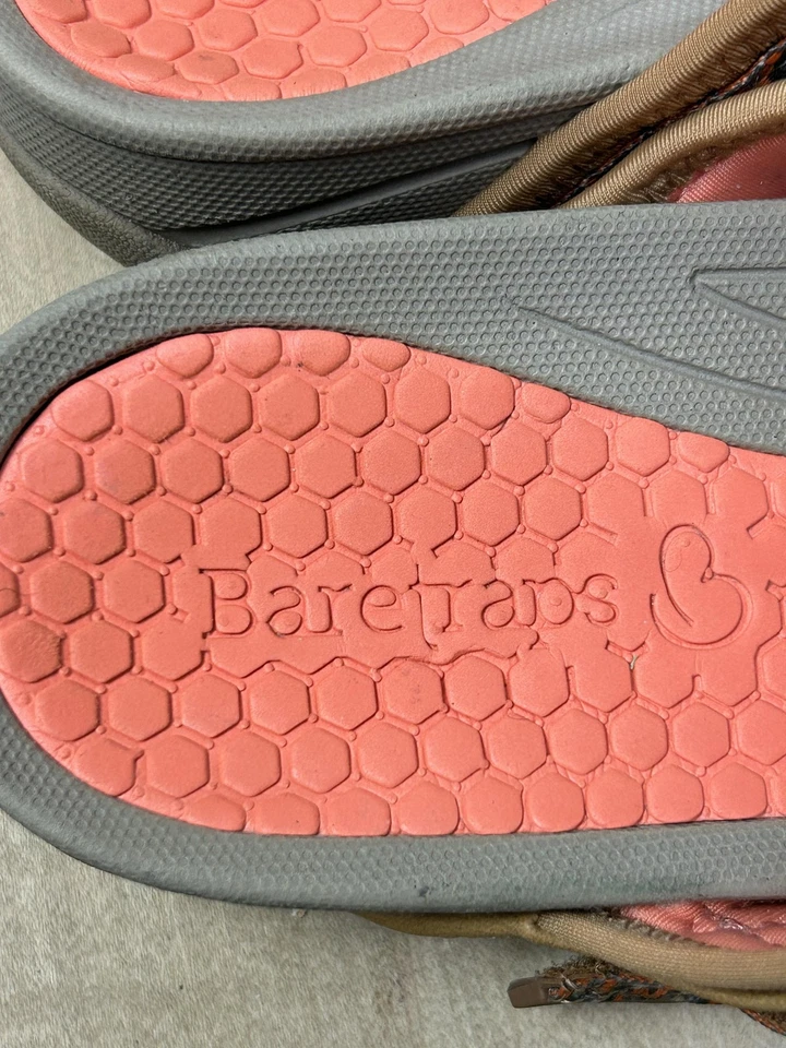 Baretraps Denni Sandals Womens Size 7M Tan Orange Comfort Wedge Slip On Shoes - Image 3 of 4