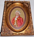 VINTAGE ITALIAN ART  TAPESTRY  BY LAFORGIA SIGNED GILT FRAME READY TO HANG