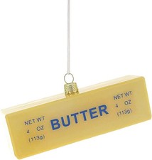Cody Foster Stick of Butter Kitchen Baking Faux Food Glass Christmas Ornament...