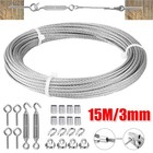 15m Garden Wire Rope Kit Stainless Steel Cable Fence Wire Tensioner Turnbuckle
