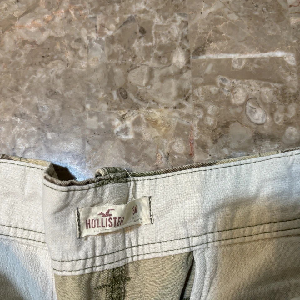Hollister Shorts Mens 34 (Fits 36) Camo Cargo Shorts 9” Utility Baggy Button Fly - Image 4 of 4