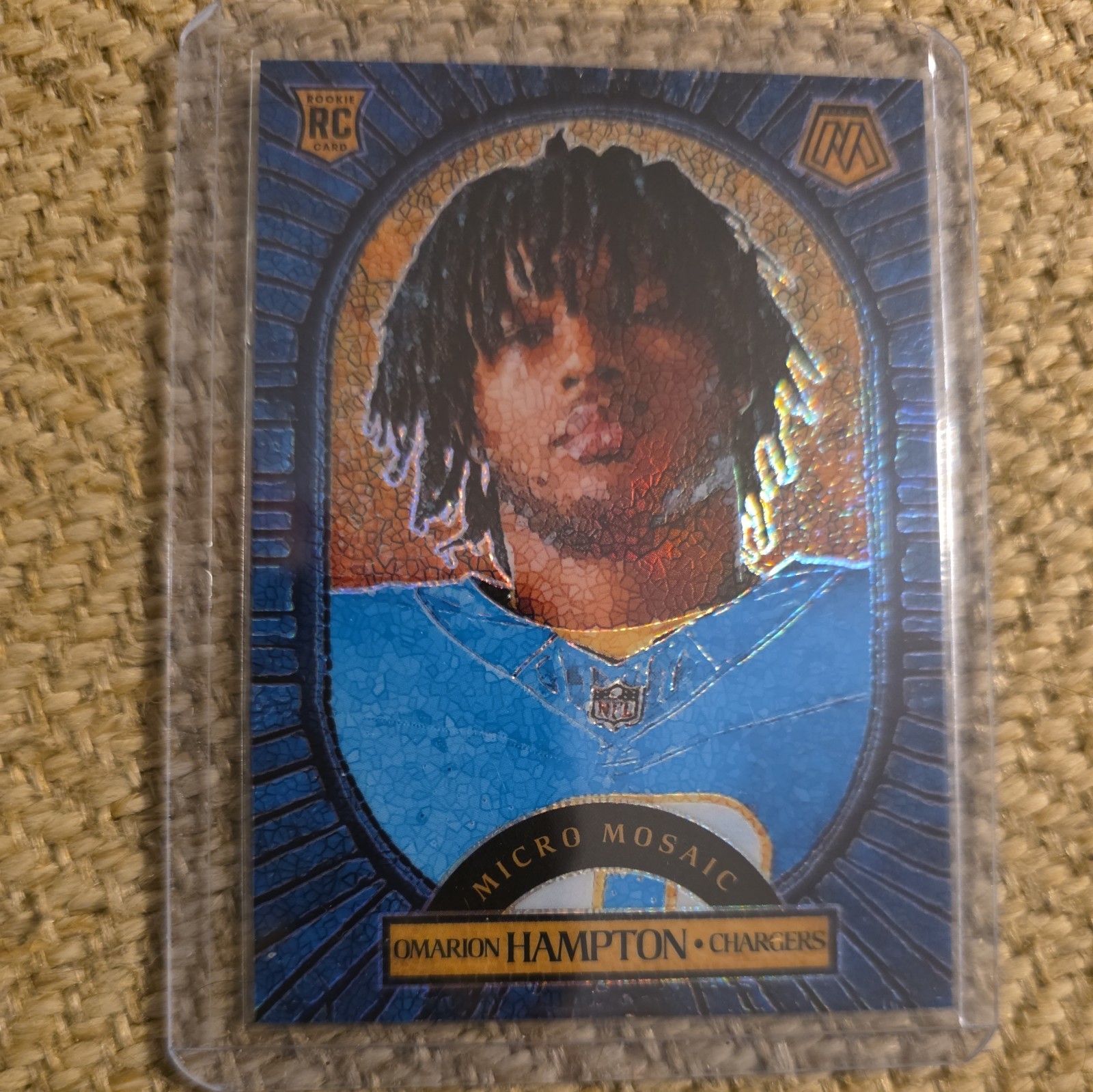 2025 Panini Mosaic Micro Mosaic Omarion Hampton RC CASE HIT! LA CHARGERS #11