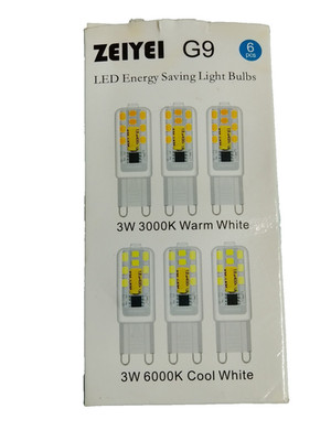 G9 LED Leuchtmittel 3W 6000K kaltweiß hohe Energiesparlampe 6er Pack