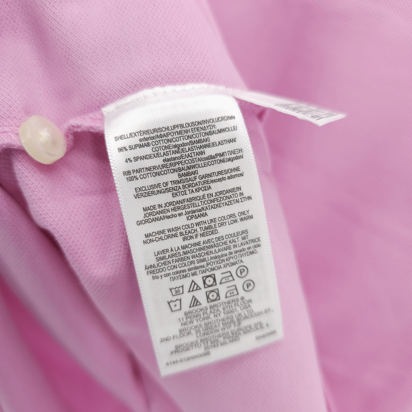 NWT BROOKS BROTHERS Pink Supima Cotton Polo Shirt Stretch Slim Fit MEDIUM thumbnail 8