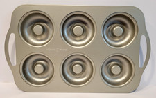 Nordic Ware Non-Stick 6 Baked Donut Pan Silver 14.5" x 9"