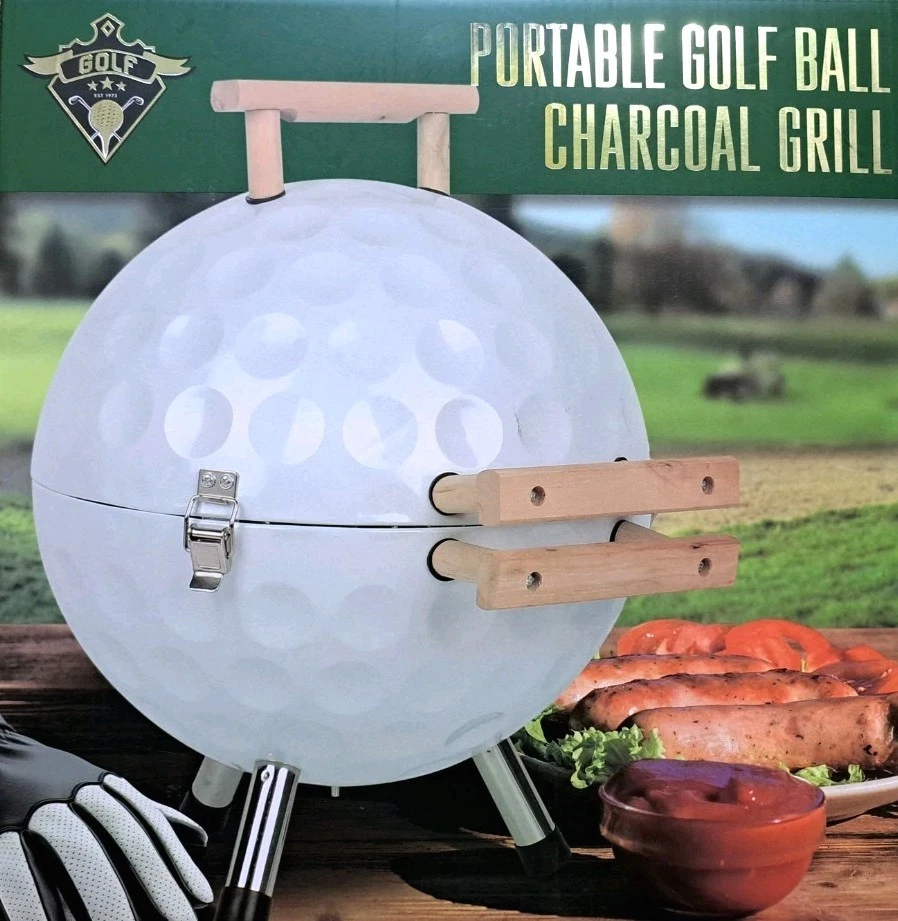 Golf Ball Portable Charcoal BBQ Grill PGA-LPGA-LIV- USGA Golf