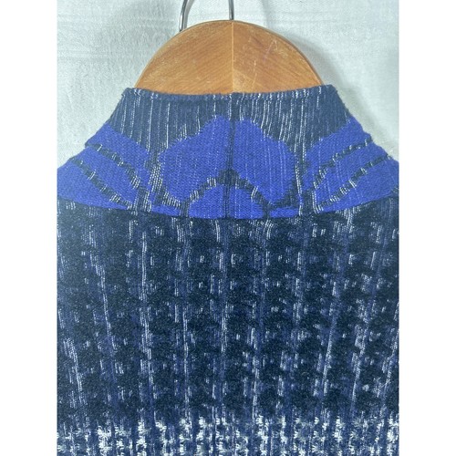 Chicos 3 XL Cardigan Black Blue Pattern Long Line Lightweight Cotton Blnd Duster - Picture 10 of 10
