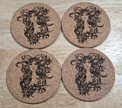 cork coasters for drinks (Lady Rose)